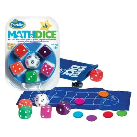 Juego de dados matemáticos para jóvenes ThinkFun, atractivas habilidades matemáticas para mayores de 6 años