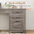 thumbnail image 6 of 55" Executive Desk with Power Outlets and Storage, Wood Computer Desk with 2 Drawers & 1 File Drawer for Home Office, Large PC Workstation Farmhouse Office Desk, Grey, 6 of 8