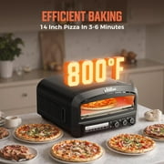 BIG HORN OUTDOORS Pizza Oven Indoor, 14 Electric Pizza Maker with 6 Modes, Heats up to 800°F, Ideal for Kitchen, Restaurants, Parties