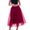 Red, variant on Kcocoo Women Plus Size Mesh Tulle Skirt Pleated Princess Skirt Mesh Bubble Skirt Polyester Red