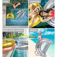 thumbnail image 3 of POZA Inflatable Pool Float Chair - Sparkle Confetti Lounge Inflatable Pool Floats, 2 Built-in Cup Holders and Handles, Adult Floating Chair for Beach - 48x38 Inches, 3 of 7