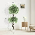 thumbnail image 3 of Studyset Artificial Ficus Tree for Home Decor,4FT Faux Floor Tree White Imitation Ceramic Planter,Indoor Outdoor Lifelike Fake Ficus Tree with Pebbles & Green Fake Moss,Artificial Plants Indoor, 3 of 8
