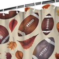 thumbnail image 3 of Footballs and Autumn Fall Leaves Pattern Shower Curtain 36"x72" ,Bathroom Decorative Shower Curtains Set with 12 Hooks,Modern Waterproof Washable Shower Curtain, 3 of 6
