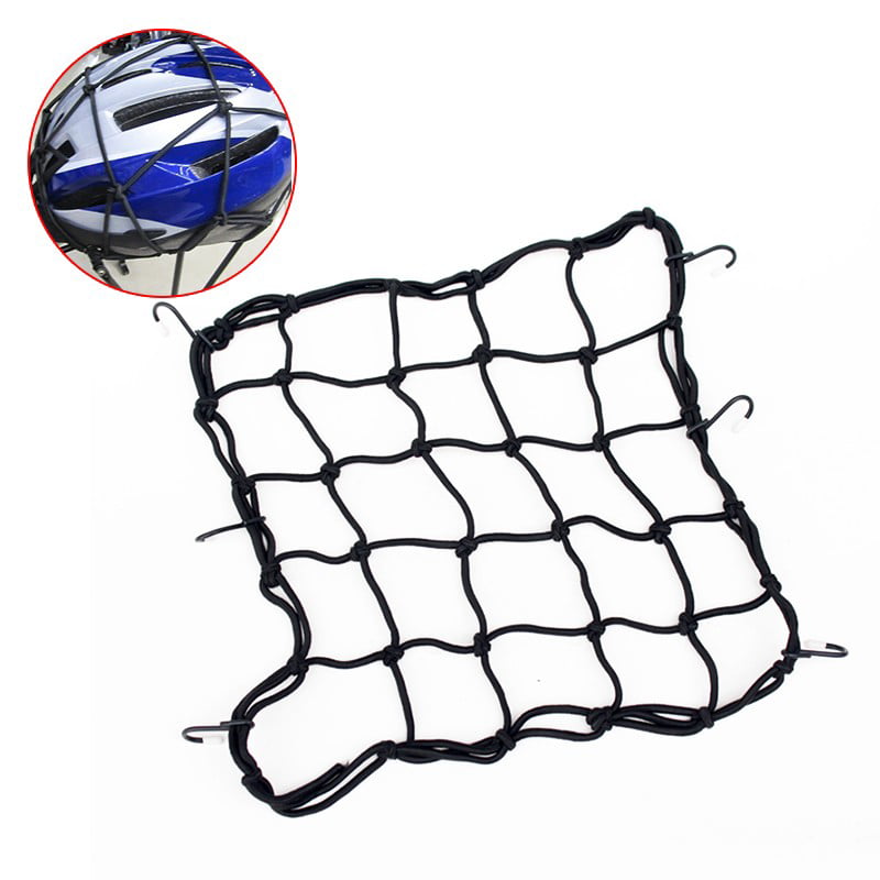 Motorcycle Bike Bungee Tank Helmet Web Cords Mesh Cargo Net Hook 4 Colors rE