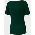 thumbnail image 5 of Womens Summer Short Sleeve T Shirts Slim Fit One Piece Cutout Scoop Neck Going Out Date Night Tops, 5 of 5