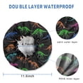 thumbnail image 3 of Shower Caps,Black Cartoon Colorful Dinosaurs Skeletons Pattern Waterproof Shower Cap for Women 4 Pieces,Double Reusable Hair Cover for Shower PEVA Elastic Stretch Hem, 3 of 7
