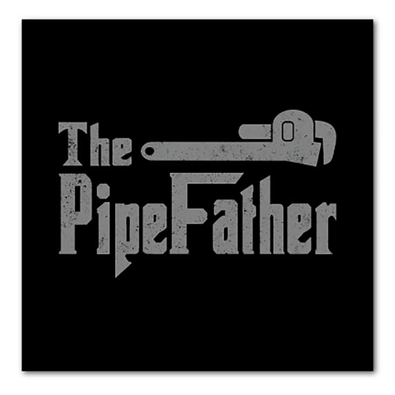 DistinctInk Custom Bumper Sticker - 3" x 3" Decorative Decal - Black Background - The PipeFather - Plumber