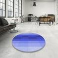 thumbnail image 4 of Ahgly Company Machine Washable Indoor Round Transitional Denim Blue Area Rugs, 6' Round, 4 of 7