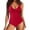 A2_Red, variant on VISALY One Piece Swimsuits Tummy Control Ruched Push Up Color Block Crisscross V Neck Tie Back Full Coverage Bathing Suit Slimming Swimwear Wide Straps Swim Suit Wrap Swimwear Blackish Green L