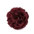 thumbnail image 6 of Efavormart 2 Pack | 7" Burgundy Flower Ball Silk Rose Pomander Kissing Ball, 6 of 11