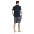 thumbnail image 2 of Men Cotton Pajama Shorts For Men Lightweight Plaid Soft Nightwear Short Sleeves PJS With Pockets, 2 of 5