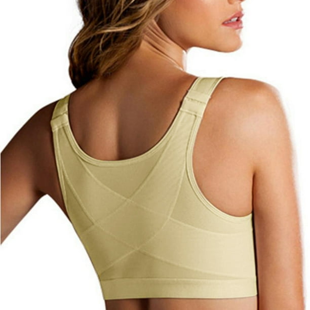 Front Closure Full Coverage Back Support Posture Corrector Bra for