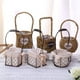 thumbnail image 3 of Cesta de flores tejida de malla de alambre tejida con paja Cesta de almacenamiento con mango trenzado de frutas Maceta decorativa para el hogar kenally JJ22801-02, 3 of 6