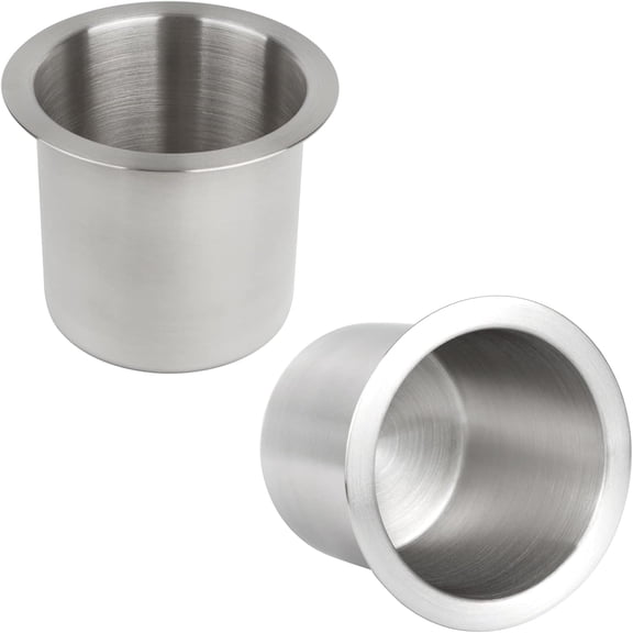 Stainless Steel Drop-in Cup Drink Holder for Poker Table, Sofa, Yacht, Boats, RV, Cars and Trucks