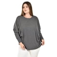 thumbnail image 1 of Blusa con manga kimino Roman Fashion /Tallas Extras, 1041 (Gris) gris 38, 1 of 6