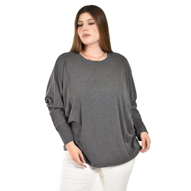Blusa con manga kimino Roman Fashion /Tallas Extras, 1041 (Gris) gris 38