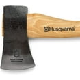 thumbnail image 2 of Husqvarna 13" Curved Wooden Handle Hatchet Axe with Leather Sheath, 2 of 3