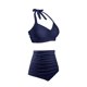 thumbnail image 4 of Bikini Mujer Traje de Baño Conjunto de Bikini Push Up Sexy Para Mujer, Traje de Baño de Dos Piezas de Cintura Alta, Tankini Con Estampado Fruncido Retro, Para Playa, Piscina y Fiesta 1828, 4 of 5