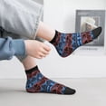 thumbnail image 2 of Rocae Vintage Corn Pattern in Red Blue for Premium Adult Socks,Comfortable, Breathable, and Durable Socks, Perfect for Everyday Wear, 2 of 7