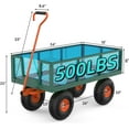 thumbnail image 5 of Lumiparty Steel Garden Wagon Cart Heavy Duty, 500 LBS Capacity Outdoor Utility Cart with 10" Wheels, for Gardening Soil, Tools, and Plant Transport, Green, 5 of 7