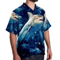 thumbnail image 2 of Starry Shark Men's Short Sleeve Casual Printed Button Down Beach Shirts - Summer Fashion Tops, 2 of 6
