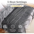 thumbnail image 2 of Homhougo Heated Electric Blanket Throw, Flannel Sherpa Heating Blankets, Soft Thicken Heated Throws for Couch with 5 Heat Settings and 4 Hours Auto Shut Off, Grey, 84"× 90", 2 of 13