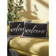 thumbnail image 5 of Outdoor Pillows Waterproof, Black Welcome Bedding Throw Pillows with Insert for Couch Sofa Bed, Modern Minimalist White Striped Border 12x20 Inch Pillowcases Decorative Camping Patio Pillow Set of 2, 5 of 8
