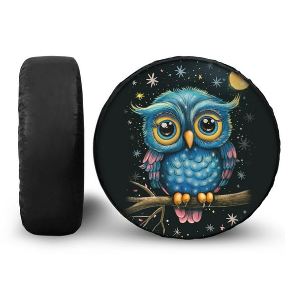 Yuyamidu Owl Spare Wheel Tire Cover Cute Wheel Cover Protector Universal Tough Tire Cover Fit for Trailer RV SUV Truck Camper Travel Trailers