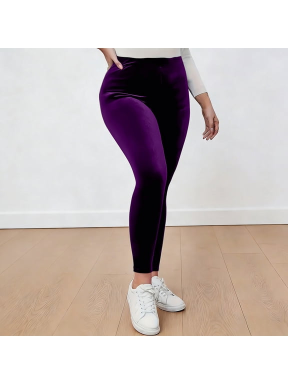 Casual Pants Women Velvet Leggings Soft Warm Winter Solid Basic Ladies Velour Long Pants Holiday Clothes