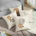 thumbnail image 4 of Throw Pillow Covers Home Decor Set of 4 Pillow Cases Decorative 18 x 18 Inches Outdoor Cushion Couch Sofa Pillowcases Botanical Boho Plant Natural Leaf, 4 of 6