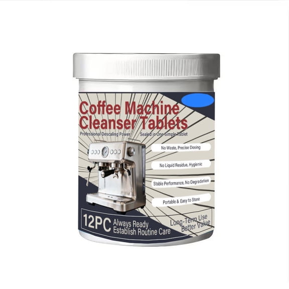 Coffee Machine Cleaner Descaler Tablets 12 Pack, Coffee Maker Cleaner for Keurig, Ninja, Breville, Miele,Espresso Machine Cleaning Tabs,Descaling Solution for Coffee Pot Maker
