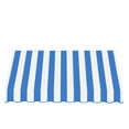 thumbnail image 3 of Awntech 6.38 Ft San Francisco Closed-Sided Fixed Awning Canopy (76.5in x 16in x 30in), Bright Blue/White Stripe, 3 of 3