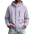 thumbnail image 2 of FRSASU Men's Hooded Rain Jacket, Water‑Resistant Zip Up Outdoor Windbreaker Jacket with Multiple Pockets Purple, 2 of 6