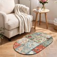 thumbnail image 2 of Oval Door Mat 18"x30", Elegant Spring Floral Absorbent Non Slip Welcome Mats for Front Door, Summer Botanical Farmhouse Diatomaceous Entryway Rug for Indoor Bathroom Kitchen Laundry Room Entrance, 2 of 9