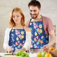 thumbnail image 5 of Pioneer Flower Floral Print Pattern Apron-Garden Aprons for Women with Pockets-Cotton Linen Waterproof Kitchen Cooking Gardening Aprons Adjustable for Kitchen,Cooking,BBQ and Salon 33x27 Inch, 5 of 7