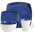 thumbnail image 2 of Gibson Elite Soho Lounge Square Service de vaisselle 16 pièces Bleu/blanc, 2 of 5