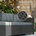 thumbnail image 4 of Outsunny 3 Seat Rattan Wicker Sofa Patio Furniture with Cushion, Grey, 4 of 10