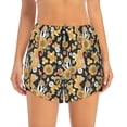 thumbnail image 2 of Picia Sunflowers Bee Pattern Women's 2 in 1 Athletic Running Shorts High Waisted Workout Casual Gym Sweat Shorts with Comfy Liner Zipper Pockets-Small, 2 of 9