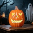 thumbnail image 5 of Halloween Lighted Pumpkin Large Plastic LED Pumpkin Decoration, Weather-Resistant Blow-Molded Outdoor Yard Porch Home Storefront Holiday Display Decor, 5 of 6