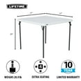 thumbnail image 4 of Lifetime 37 inch Square Folding Table, Indoor/Outdoor Commercial Grade, White Granite (80783), 4 of 20