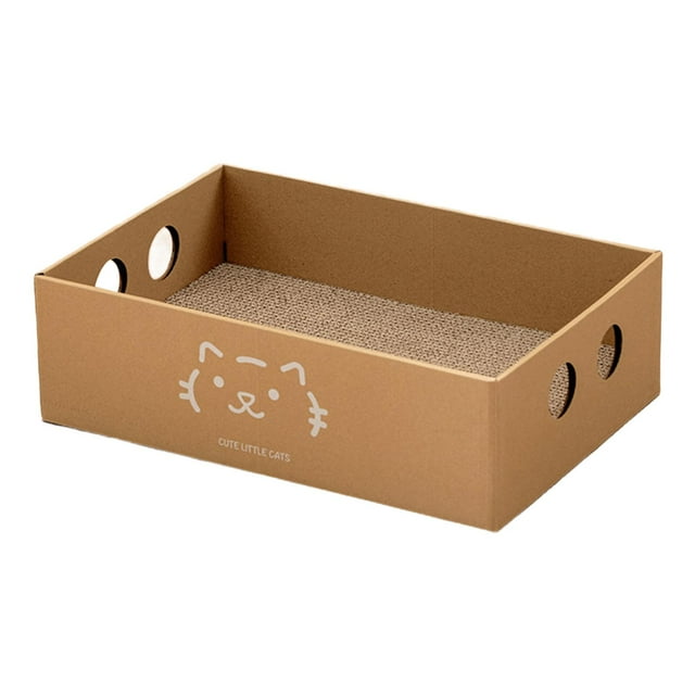 Caja rascadora para gatos Yuyangstore Cartón rascador grande Estilo A 47 cm x 31,5 cm x 14 cm