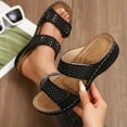 thumbnail image 4 of Dakaela Orthopedic Sandals for Women Arch Support Flip Flops Wide Width Wedge Platform Slip on Slides, 4 of 8