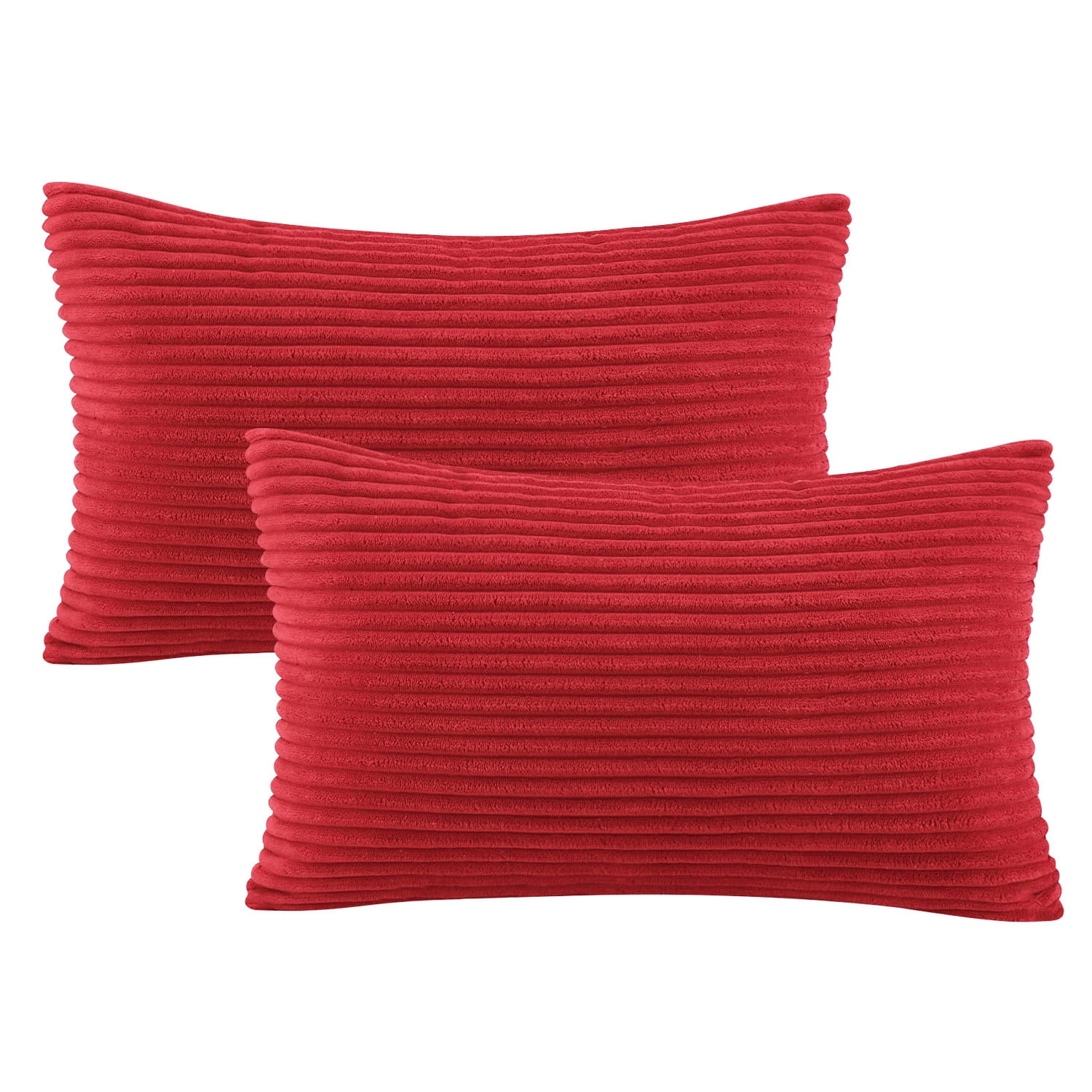 Phantoscope 20" x 12" Modern, Contemporary, Transitional Red Striped Polyester Throw Pillow , ( 2 Count)