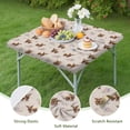 thumbnail image 4 of Beige Highland Cow Flower Pattern Square Fitted Tablecloth with Elastic Edge,Square Table Cover,Washable Elastic Table Cover for Home Kitchen Party Decor 36"x36", 4 of 6