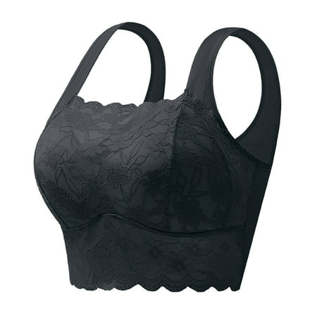 XFYSSS Women s Lace Lace Vest Style Strapless Back And Chest Wrapped Bra Comfortable No Steel Ring Breathable Gathered Seamless Daily Bra