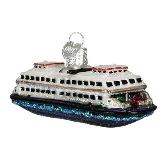 Old World Christmas Planes, Trains, Helicopters, Boats and Trucks Glass Blown Ornaments for Christmas Tree Ferry