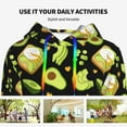 thumbnail image 4 of Lsque Avocado Toast Pattern Casual Women's Hoodie,Hooded Sweatshirt with Kangaroo Pocket,Pullover Hoodie with Eye-catching Drawstrings-X-Large, 4 of 7
