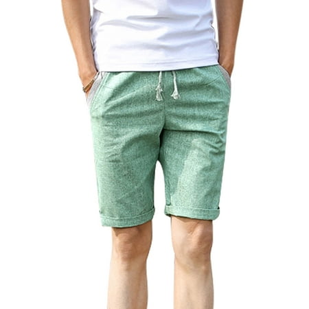 Men's Mid Rise Elastic Waist Drawstring Pockets Contrast Detail Shorts ...