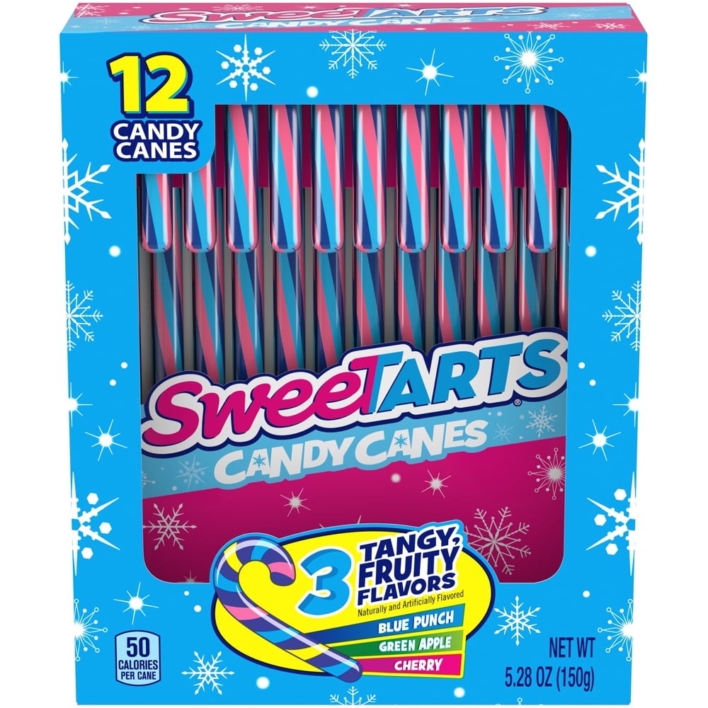 SweeTarts Blue Punch, Green Apple & Cherry Holiday Candy Cane Variety