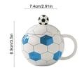 thumbnail image 3 of JZCHUNTOY Football Ceramic Cup Set 1 Set, Sports Souvenir Mug with Lid Spoon and Gift Box, Mark Cup Companion Gift, 3 of 7